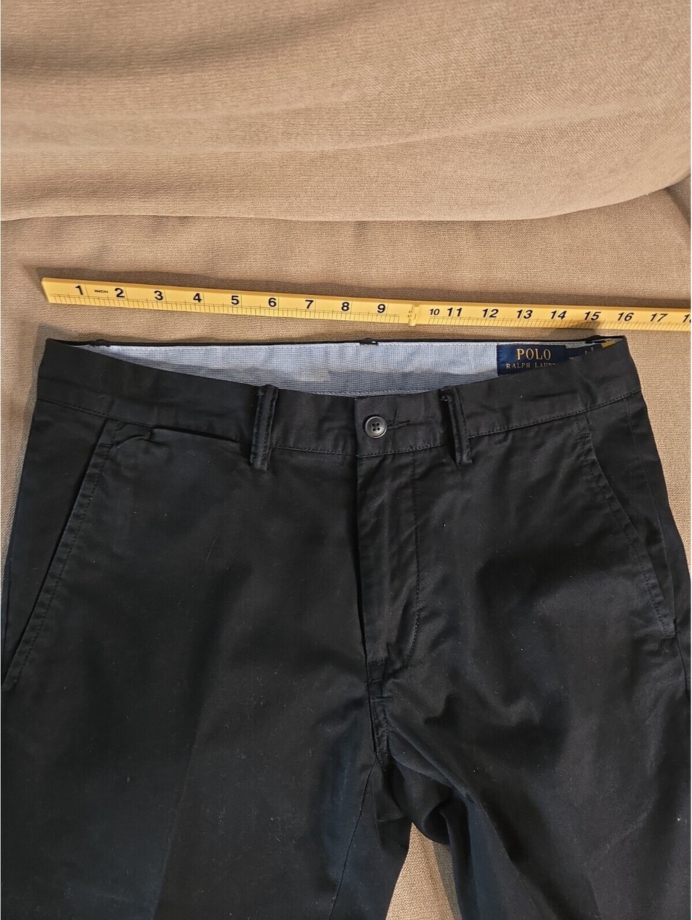 Polo Ralph Lauren Stretch Slim Fit Mens Chino Pants 30x32 Black Classic - Picture 5 of 6